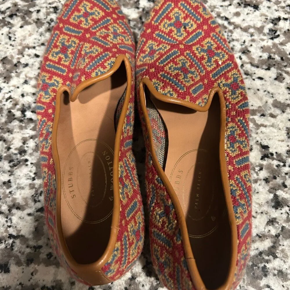 Stubbs & Wootton Geometric Needlepoint Loafers – Size 8.5 - Picture 3 of 4